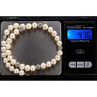 Vintage 9mm Pearl Necklace 14k White Gold Clasp Rhinestone Accents 19in