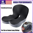 Memory Foam Seat Cushion W lumbar Support Pillow For Back   Sciatica Pain Relief