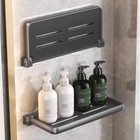 11   Aluminum Folding Bathroom Wall Shelf Wall Mount Floating Shelf 90   Fold Up