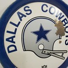 Vintage Dallas Cowboys Tin Plate Helmet Logo Souvenir Plaque Drink Tray Nfl