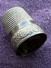 Antique Waite-thresher Sterling Silver Sewing Thimble  9 With Filigree Swirl 