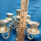 Vtg Made In Usa Cast Metal 12 75  4 Arm Scalloped 5 Candle Holder Candelabra