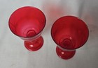 Childs Plastic Red Toy Play Set Water Goblets 3 25  Kitchen Dishes Set Of 2 Vtg