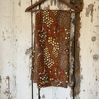 Vintage Mid Century Retro 70s Yellow Brown Orange Drops Fabric 61x91