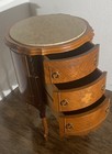 Antique 19th Century Italian Milano Marble Top  wood Inlaid Side Tables