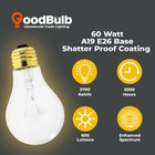 60 Watt Incandescent Light Bulbs  A19 Clear 60w Bulb E26 Medium Base Shatter