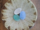 Beautiful Rare Color Sea Glass 3pcs  Surf Tumbled  Weathered  Beach Glass  54