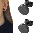 Black Men s Punk Rock Stainless Steel Barbell Ear Studs Earrings Charm 3-14mm