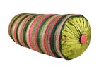 Mackenzie Childs Really Rosy Stripe Bolster Pillow 16  X 8  New