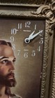 1970s Head Of Christ Wall Clock In Ornate Gold Plastic Frame New Haven