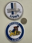  2  Detroit Lions Vintage Rare Embroidered Iron On Patches Patch Lot  3    X 3   nfl