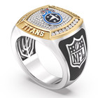 Tennessee Titans True Fan 1 2 Ct Diamond Two-tone Yellow Gold   925 Silver Ring