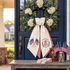 Embroidered Custom Monogram Wreath Sash  Patriotic 4th Of July Door Decor