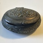 Antique Sterling Silver Hand Chased Jewery  trinket Box No Mark But Acid Tested