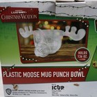 Christmas Vacation Plastic Moose Mug Punch Bowl With 4 Mugs