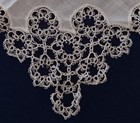 Vintage Linen Hanky Wide Tatted Lace Ivory Bridal Wedding Handkerchief