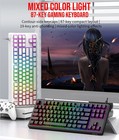 87-key Wired Gaming Keyboard  80   Mechanical Feel  Rainbow Rgb Backlit  Tkl
