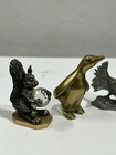 Vintage Pewter And Brass Animal Figurines Lot Of 6