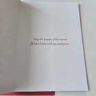 Christmas Card Silver Gilt Snowy Trees With Red House Blue Starry Skies Winter