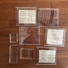 Stampin    Up  Retired Unmounted Rubber Stamp Lot   3 Acrylic Blocks Vintage