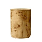 Burlwood Round End Table  Light Burl Wood Veneer