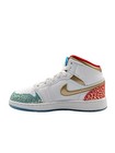 Air Jordan 1 Mid Ps Sneaker School White Metallic Gold Little Kid 12c New