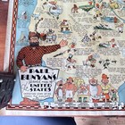 Original Paul Bunyan s Pictorial Map Of The United States - 1935 By R D Handy