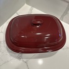 Pampered Chef Family Heritage Stoneware Covered Baker Cranberry 3 1 Qt Vintage