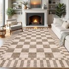  Brown Checkered Rug 5  7 Area Rugs For Living Room   geometric Tan Brown Print 