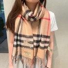 Burberry Logo 100 cashmere Scarf Embroidered Logo