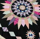Handmade Black Winter Dream Cotton Fabric Patchwork Queen Size Quilt Top topper