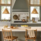 Brass With Rattan Shade Pendant Light - Hearth   Hand With Magnolia
