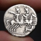 Roma Head Denarius 206bc Ancient Roman Republic Silver Coin Dioscuri Dog Anon