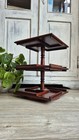Mid 20th Century Mahogany Revolving Three Tier Desktop Book Stand