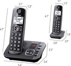 Panasonic Cordless Phone System Answering Machine Call Block 3 Handsets Black