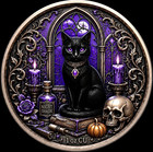 Night Shade Witch Black Cat 1oz Copper Round In Capsule