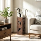 Vintage Umbrella Stand For Entryway  Wood Freestanding Umbrella Holder