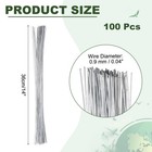 100pcs 20 Gauge 14  Floral Stem Wire Paper Wrapped Flower Stem Silver Tone 