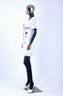 Black Spray Painted Plastic Fullbody Female W  Removable Head hands   Metal Base