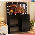 Vanity Set Makeup Desk Dressing Mirror Dresser Table With 5 Drawer 11 Led Lights