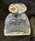 Vintage Art Deco English Crystal Vanity scent Bottle Sterling Silver Lid
