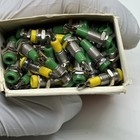 Vintage E f  Johnson Metal Clad Banana Panel Jacks Green Yellow Nos  50pc W box