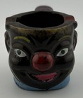 Vintage Ceramic Pipe Shaped Ashtray Clown Face Brown Made In Japan