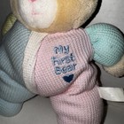 Vtg Kids Gifts My First Teddy Bear Pastel Thermal Waffle Weave Baby Lovey