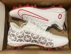 Size 12 5 Nike Alpha Huarache 7 Pro Low Lacrosse Cleats White Ohio State Pe