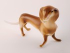 Vintage Hungarian Hollohaza Porcelain Deco Dachshund Dog Figurine