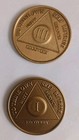 Lot Of 8 Alcoholics Anonymous Aa Tokens Recovery Sobriety Chips Coins Medallion