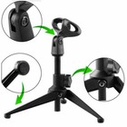 Metal Desktop Mic Stand For Vocal Sm58 Microphone Stand Tripod Holder Adjustable