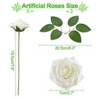 100pcs White Artificial Roses Faux Flowers Bulk With Stems Foam Fake Rose Rea   