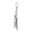 925 Sterling Silver Crystal Diamond-cut Epoxy Medal Pendant 30 5x10 5mm Satin